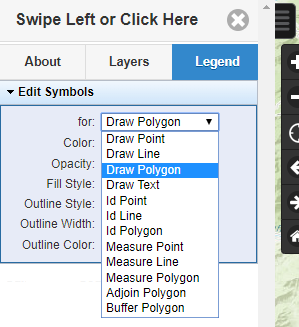 Edit symbols panel