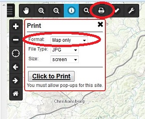 Image of 'Map only' Print panel
